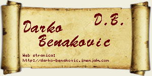 Darko Benaković vizit kartica